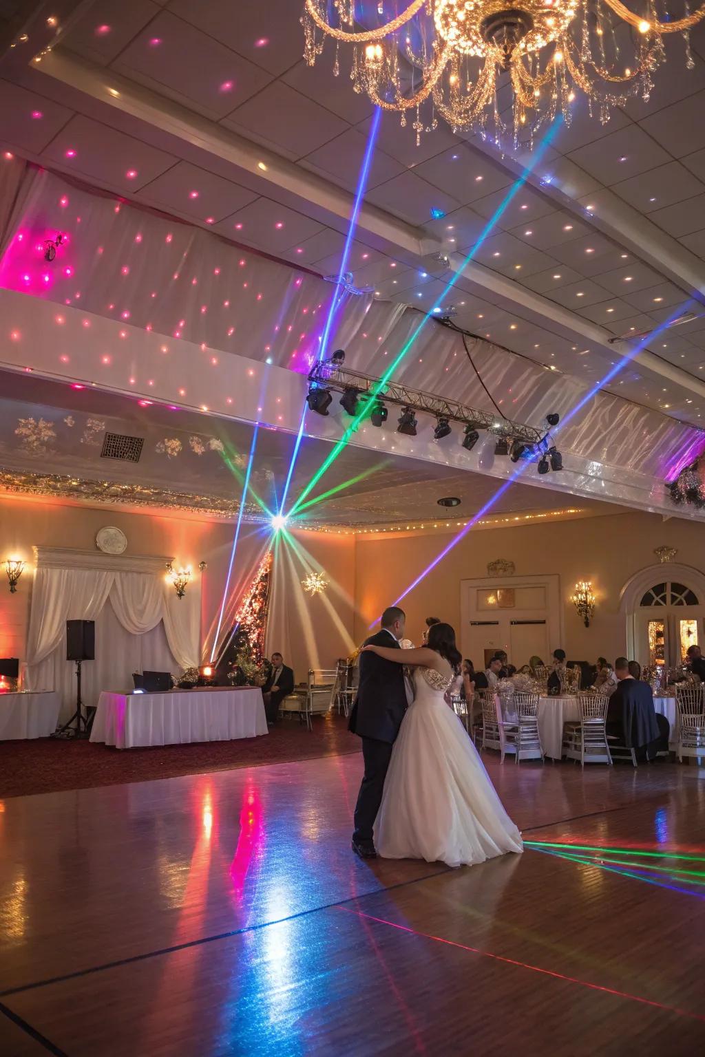 Laser light displays add exhilaration and drama.