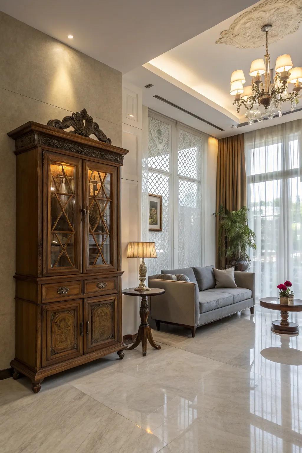 A timeless entrance hall mixing old and new elements