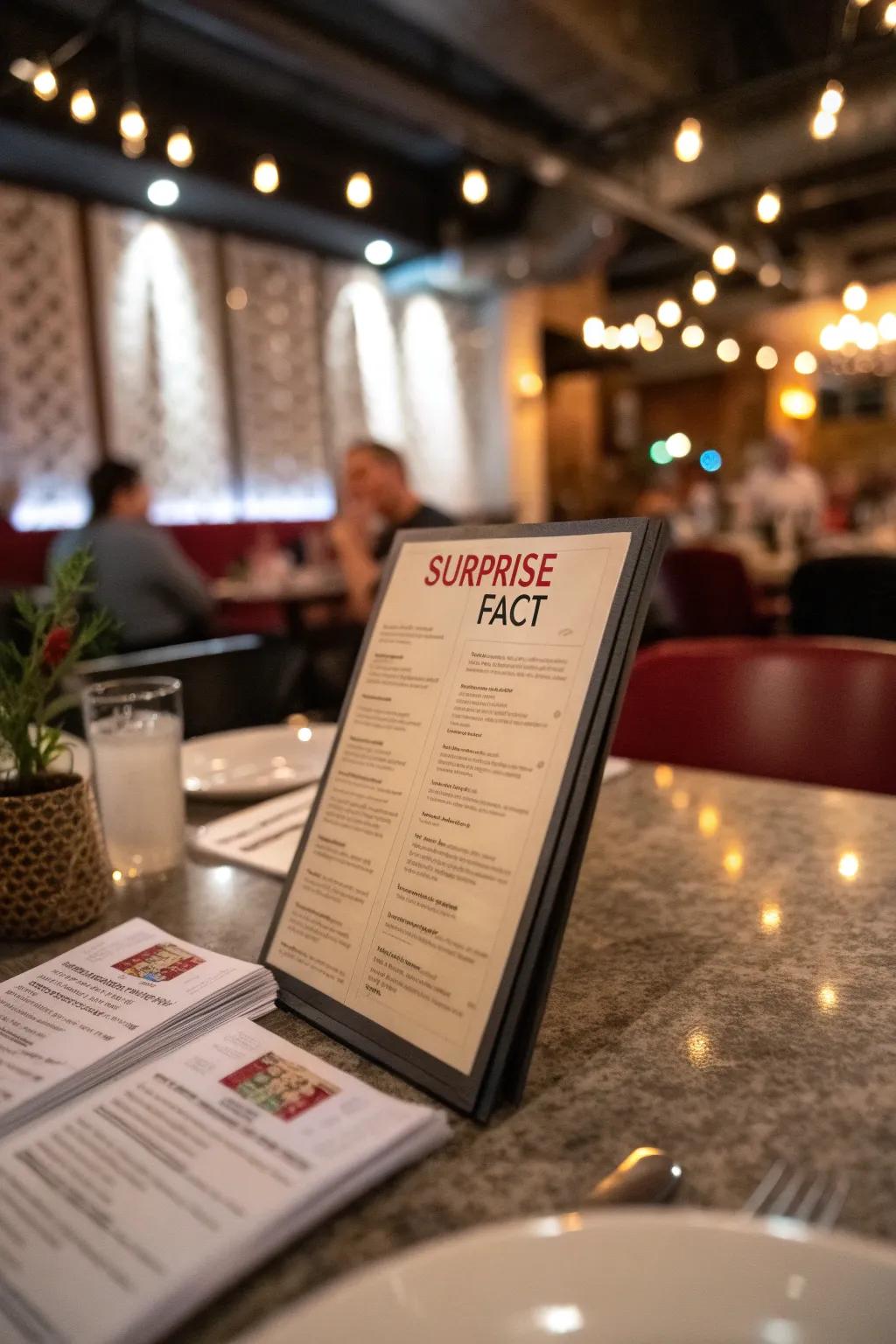 Surprise components bring unforeseen joy to the dining table.