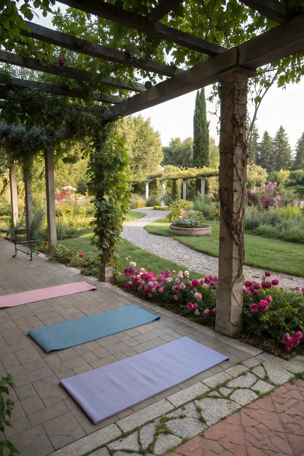 An arbor can become your personal yoga retreat.