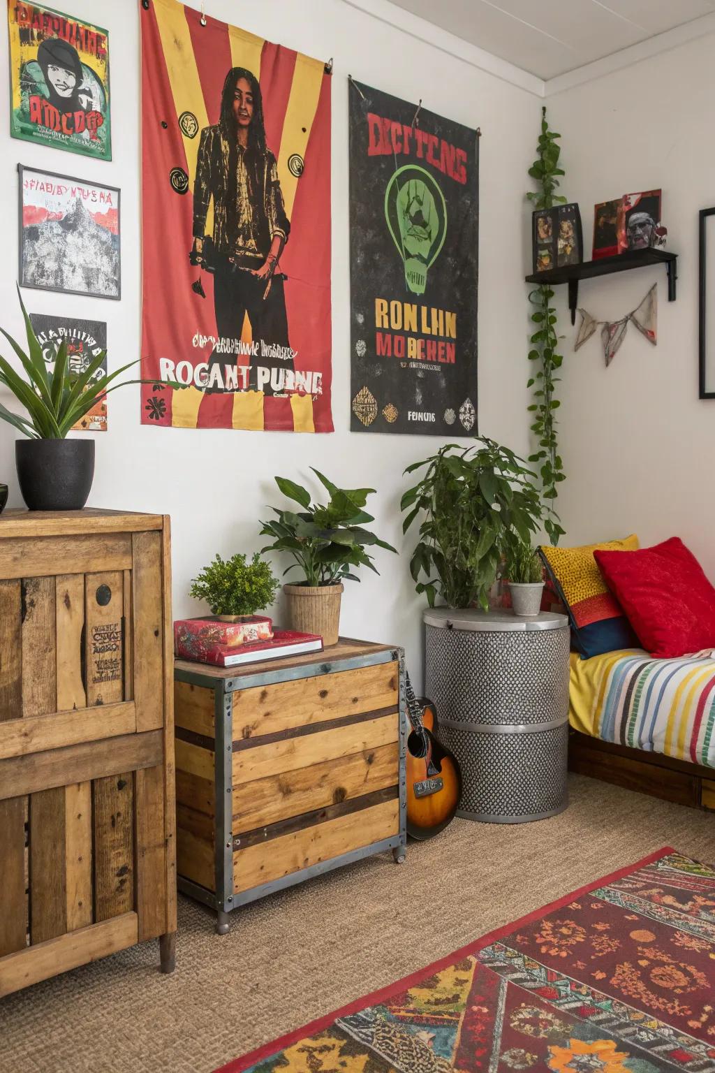 Encourage environmental awareness with punk decor.
