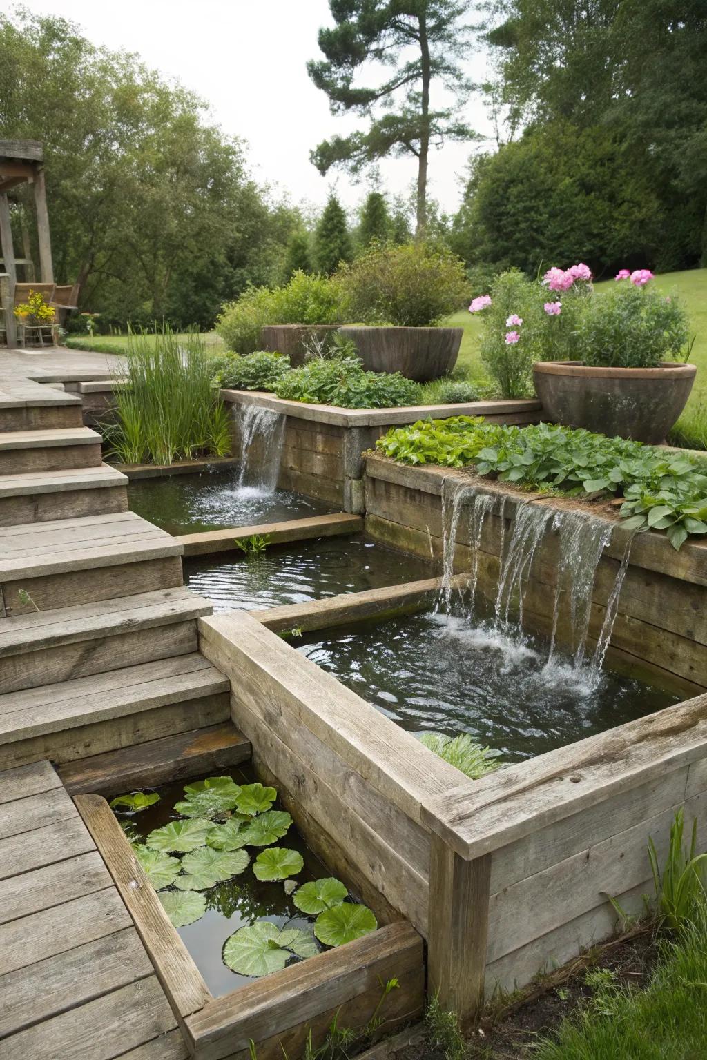 Level ponds add depth and dimension to garden designs.