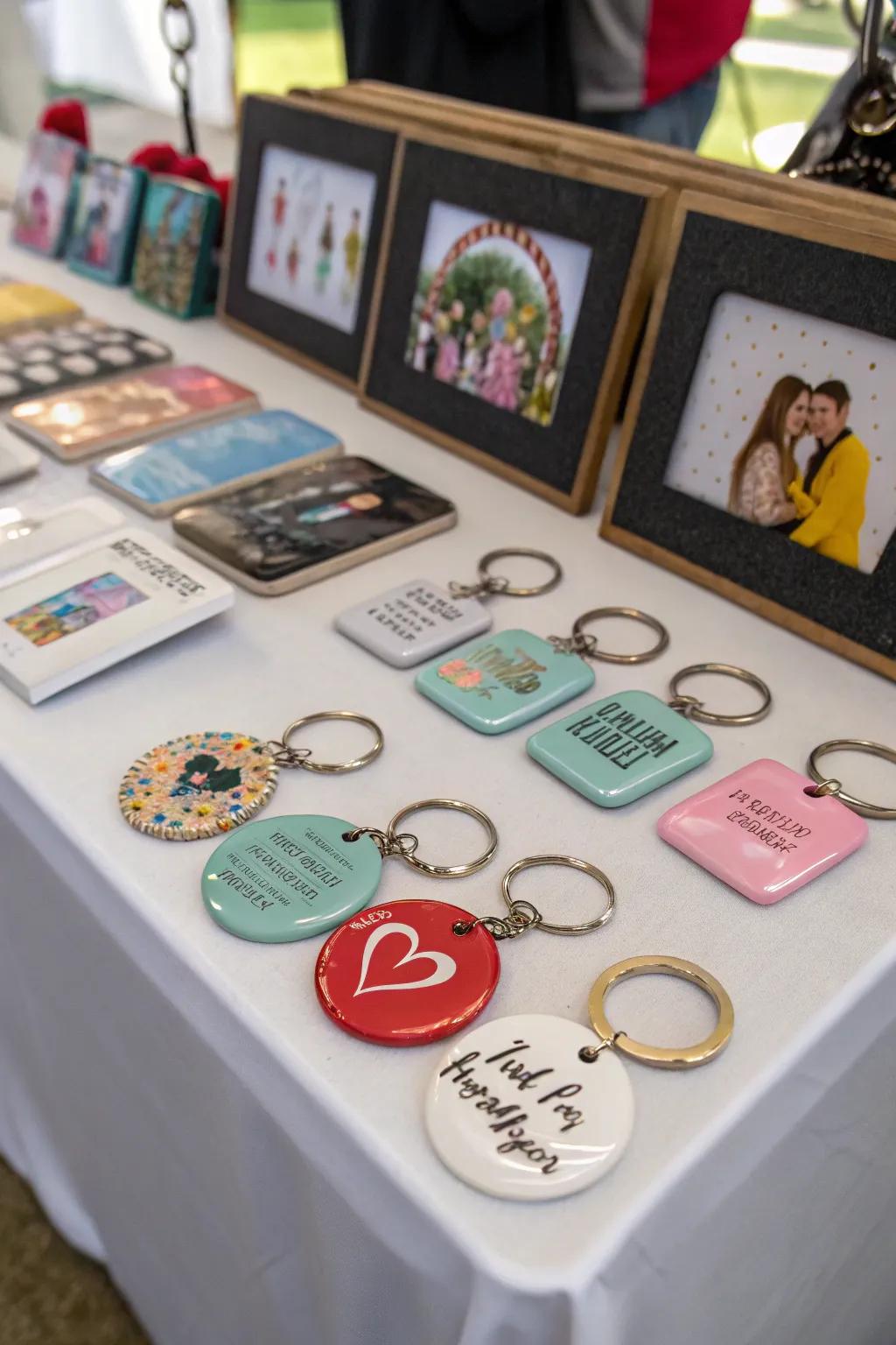 Customized mementos offer a lasting memory for guests.