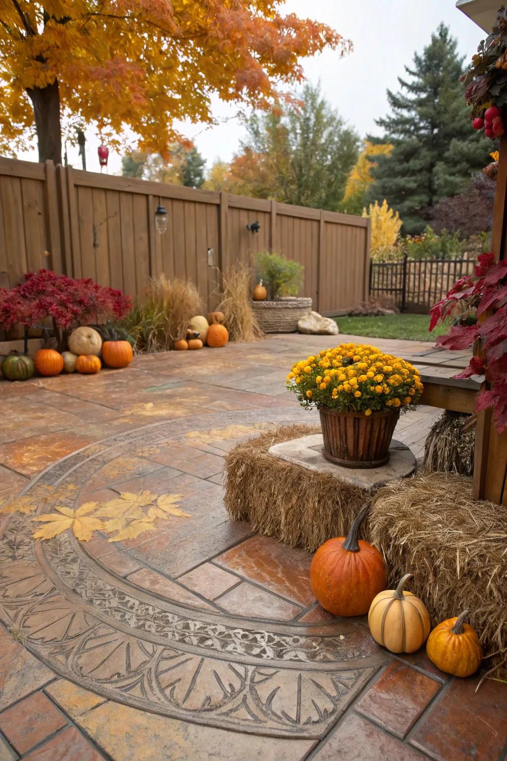 Seasonal pigments keep this patio vibrant and ever-changing.