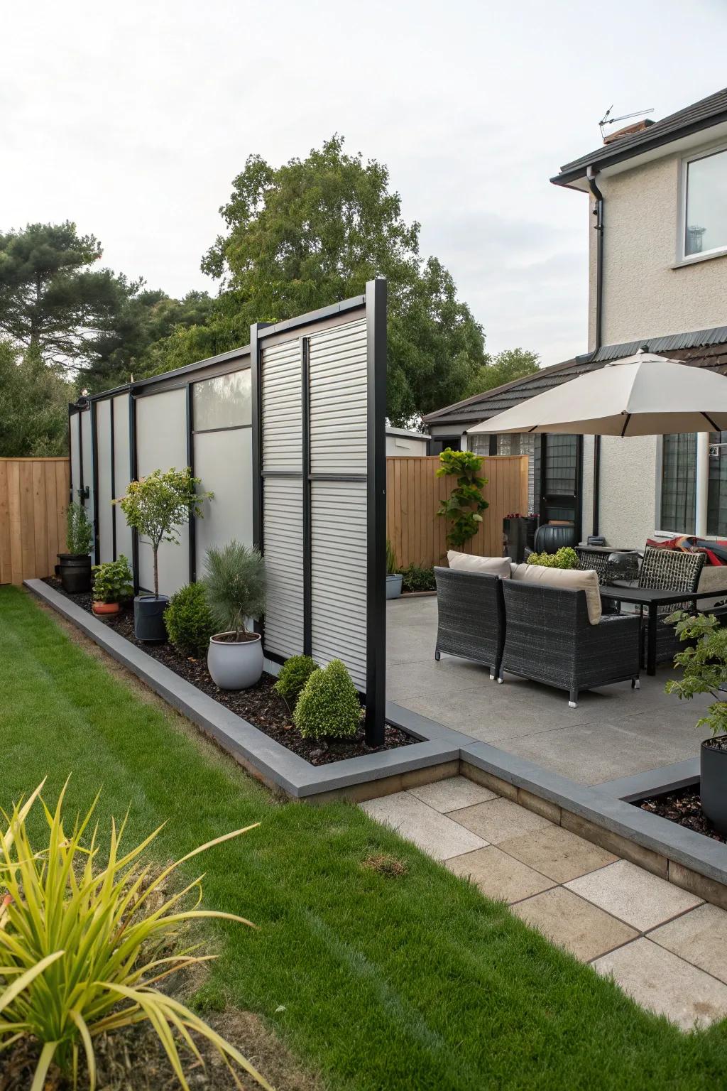 Prefab seclusion screens delivering instant style and privacy.