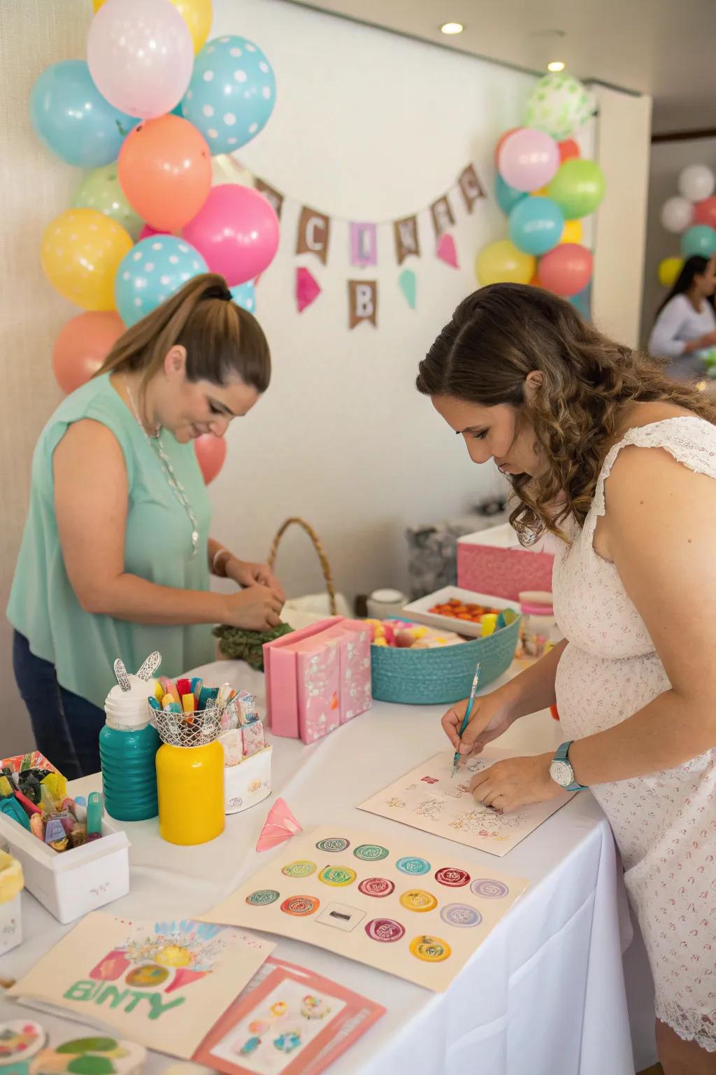 An amusing do-it-yourself art station for guests to make personalized creations.