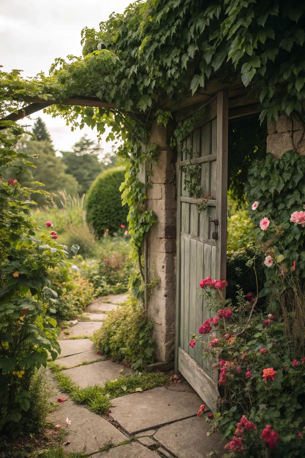 A concealed garden portal that welcomes curiosity and exploration.