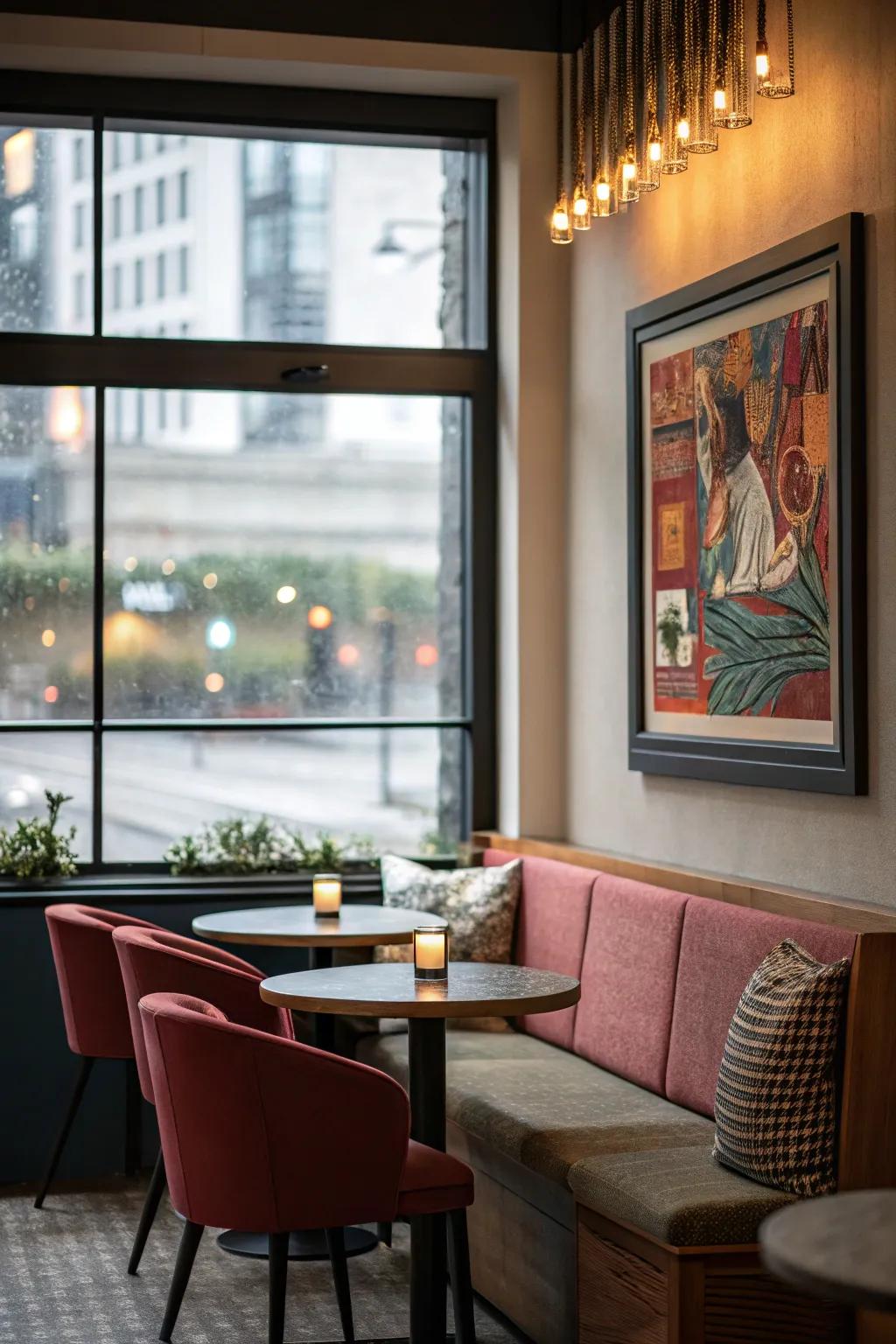 Artwork imparts personality and establishes your window corner as a focal point.