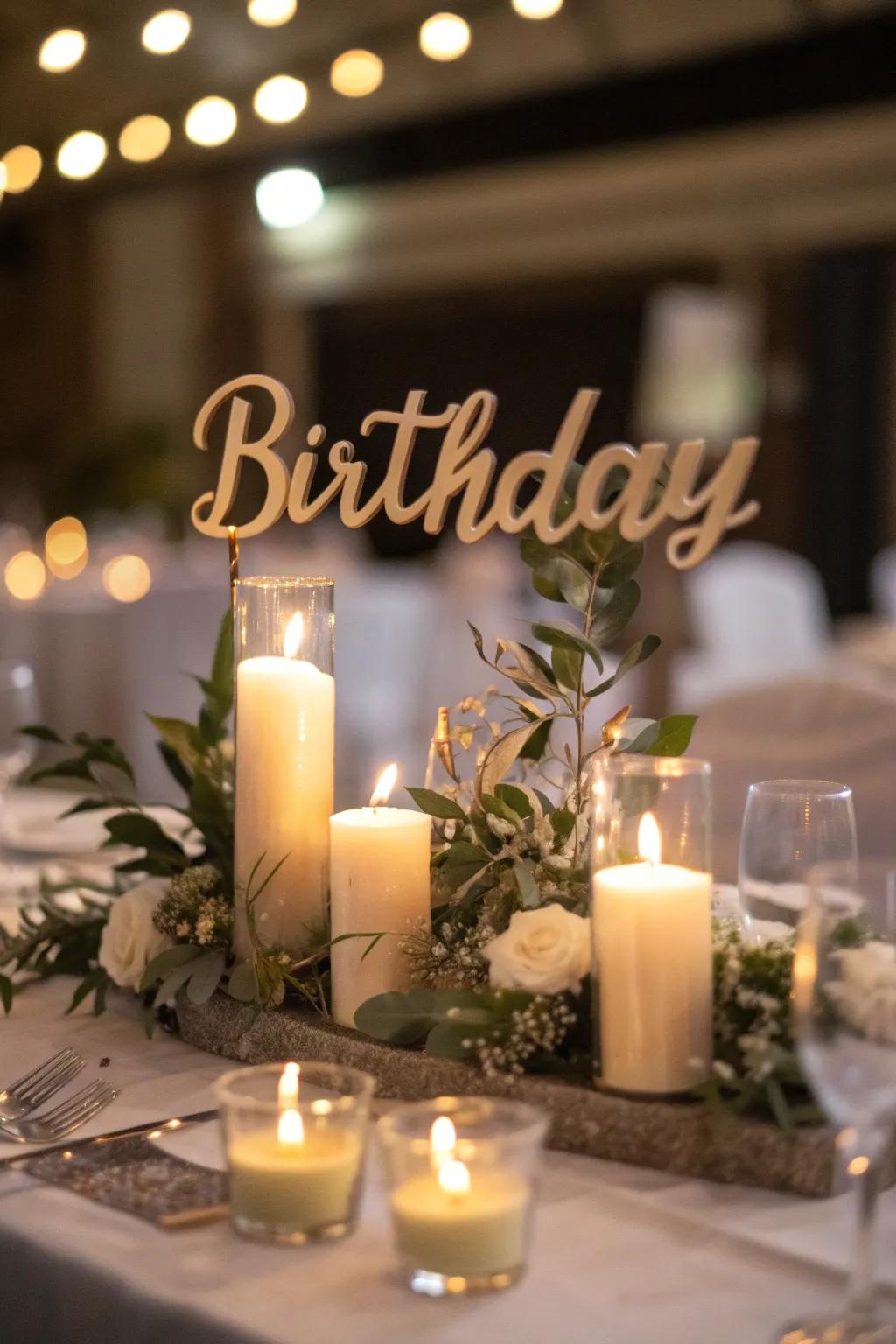 Personalized centerpieces convey a heartfelt connection to the celebration.