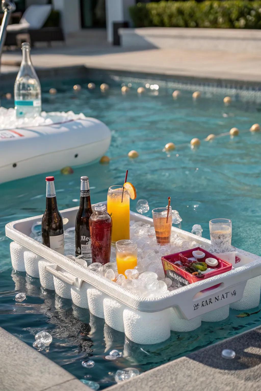 A drifting bar ensures refreshments are conveniently nearby as you enjoy the water.