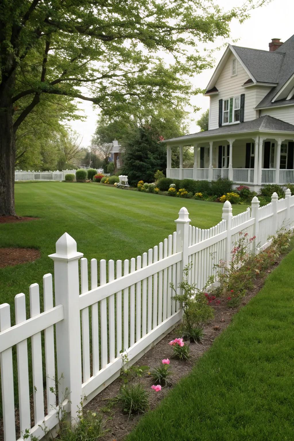 A timber fence provides timeless charm and warmth.
