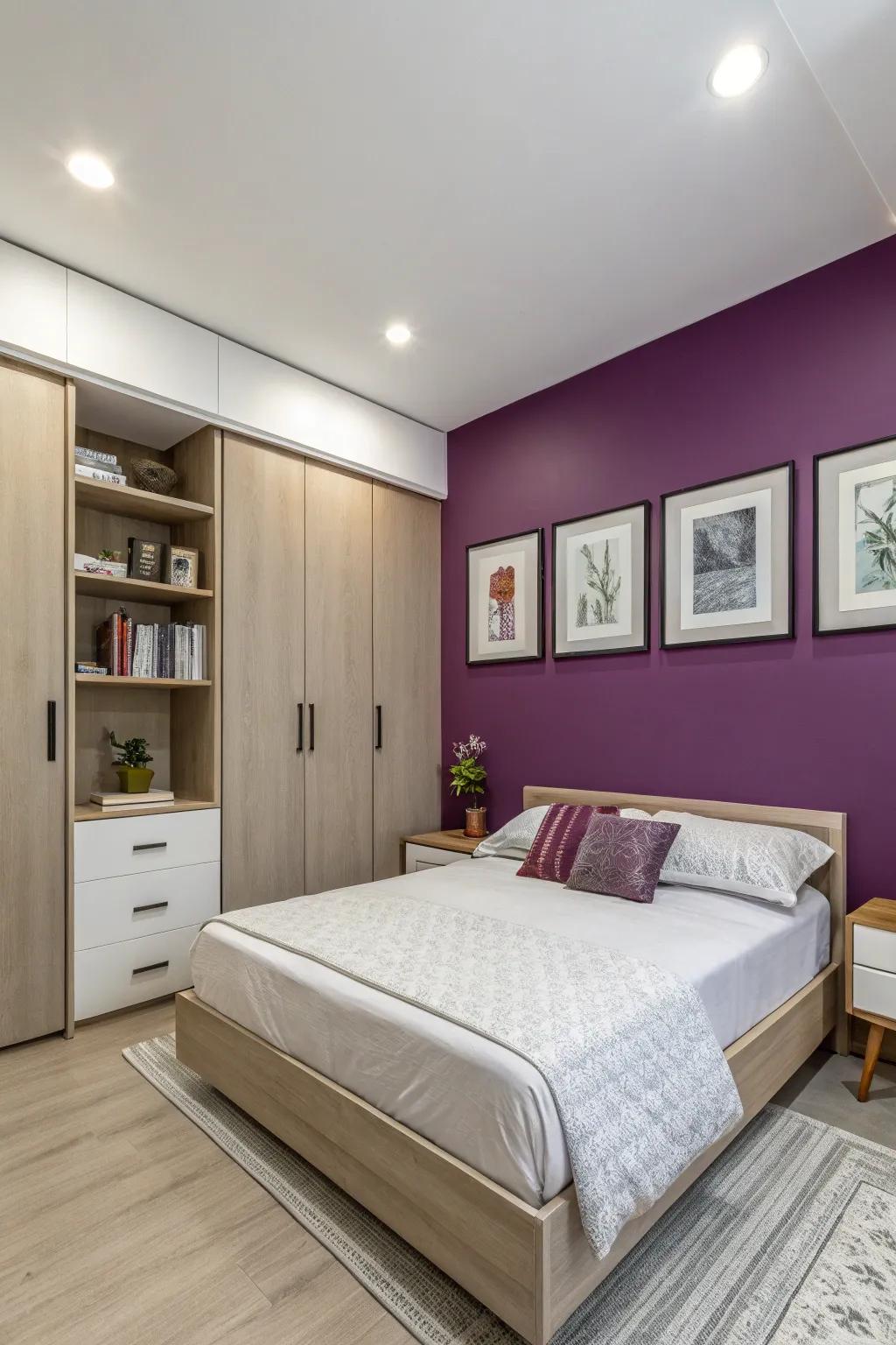 Make an impression with an amethyst highlighted wall.
