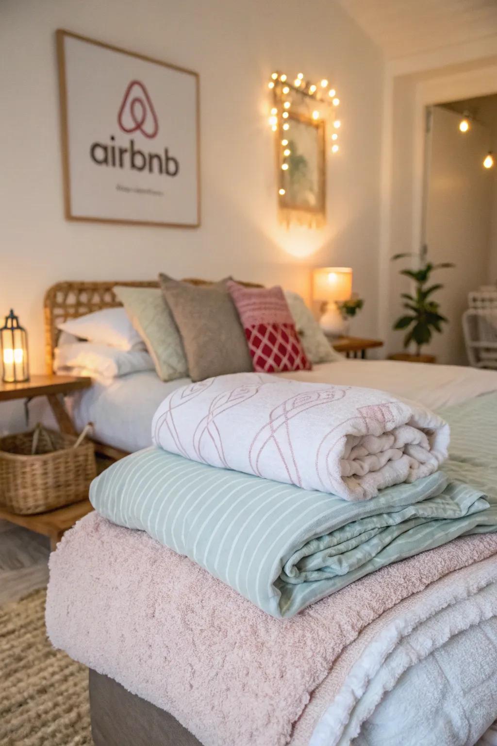 Comfortable bedding is vital for a restful night's sleep in an Airbnb.