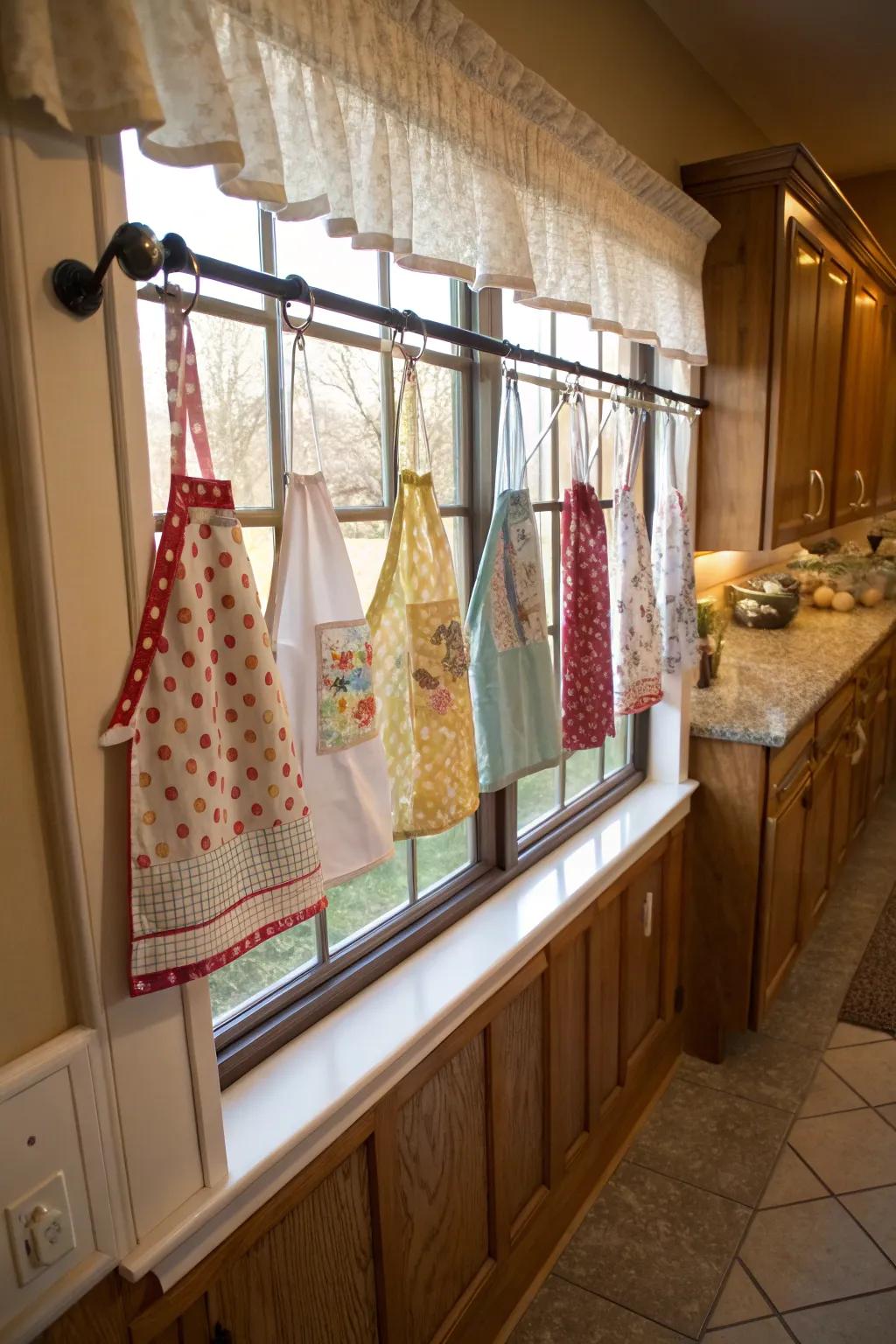 Bestow upon your windows a whimsical touch via apron valances.