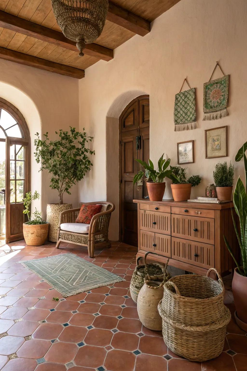 Natural shades evoke a peaceful ambiance in this Arizona-inspired room.