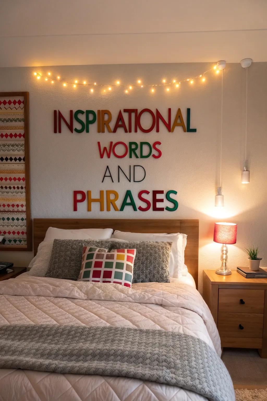 Imbue individualized significance with artistic lettering above where you rest.