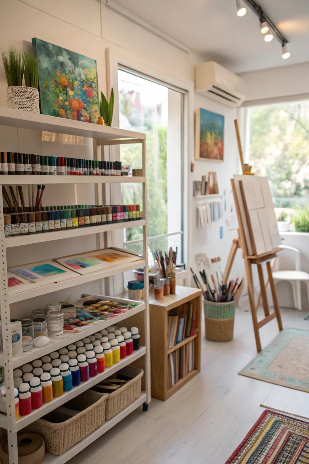 Organized shelves help clear the mind.
