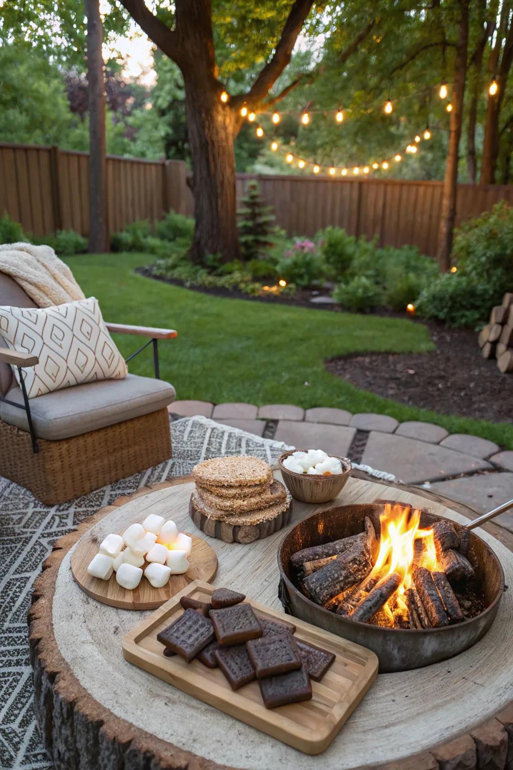 A fire pit is the heart of your backyard camping setup.