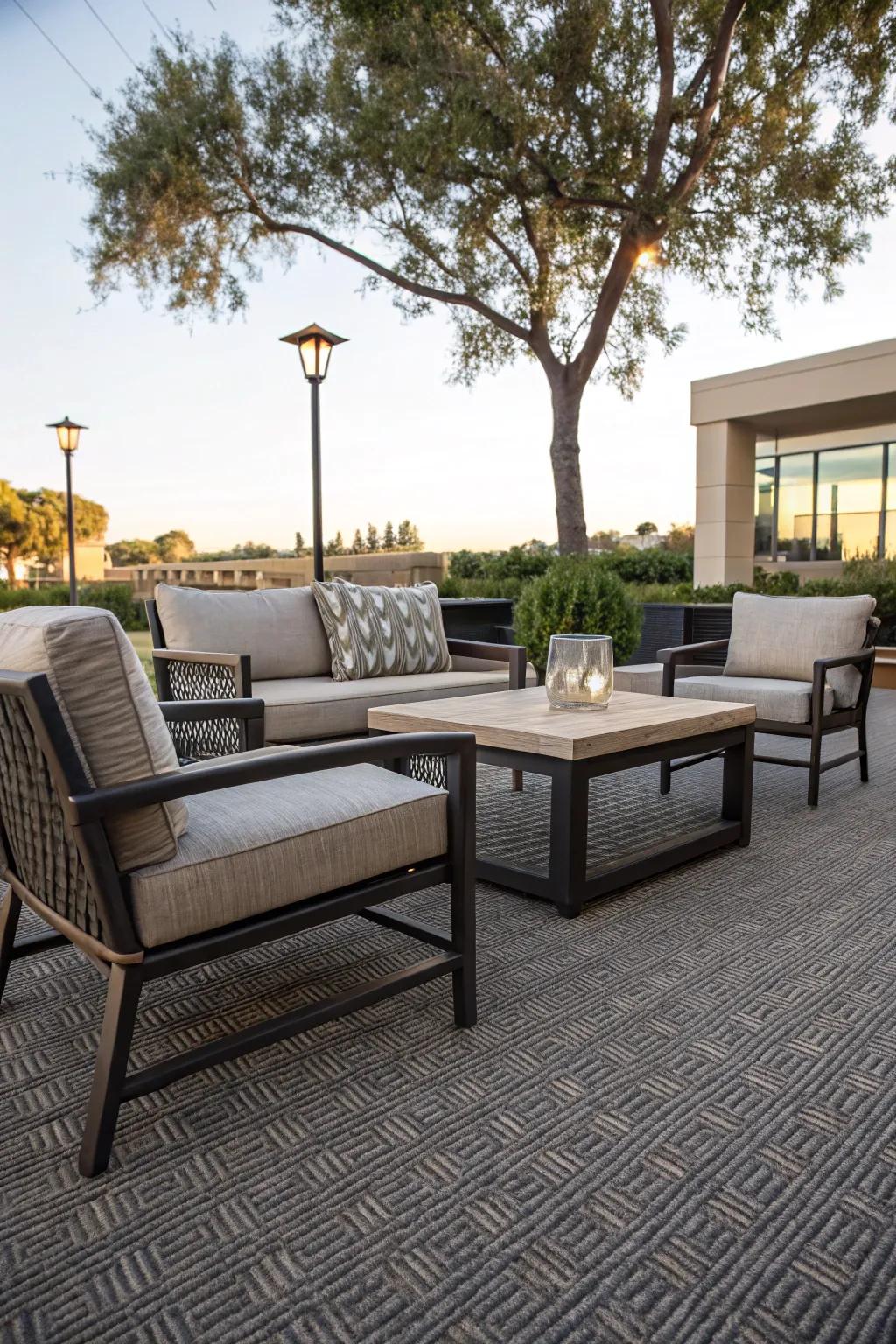 Outdoor carpets add comfort and flair to your patio.