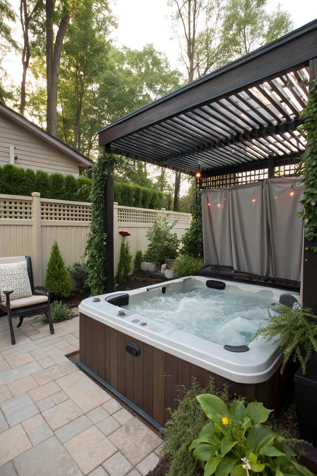Privacy screens convert your spa tub into a personal sanctuary.