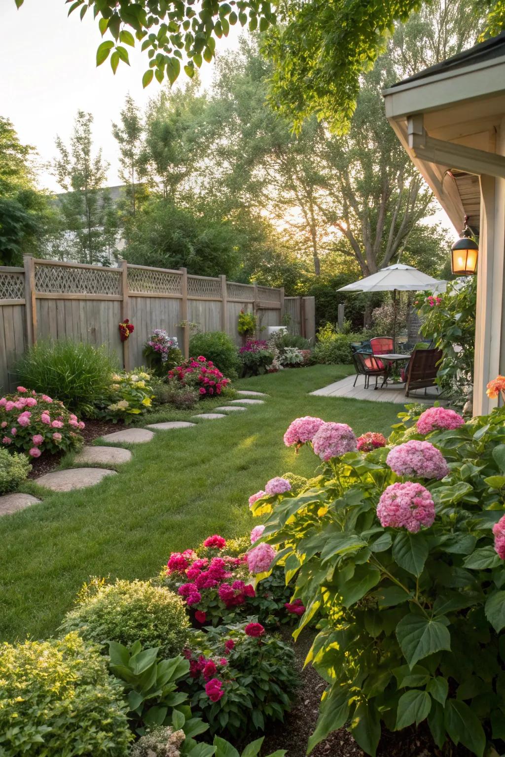 Lush flowers and greenery for an energizing backyard