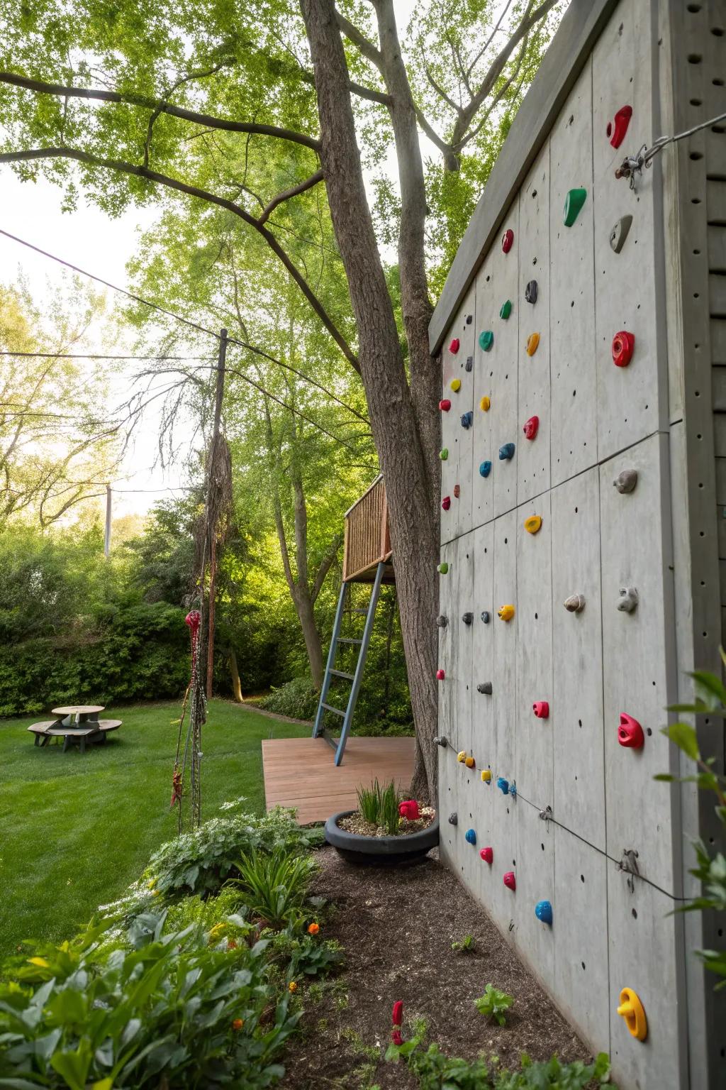 A climbing wall designed to invite exploration and enjoyment