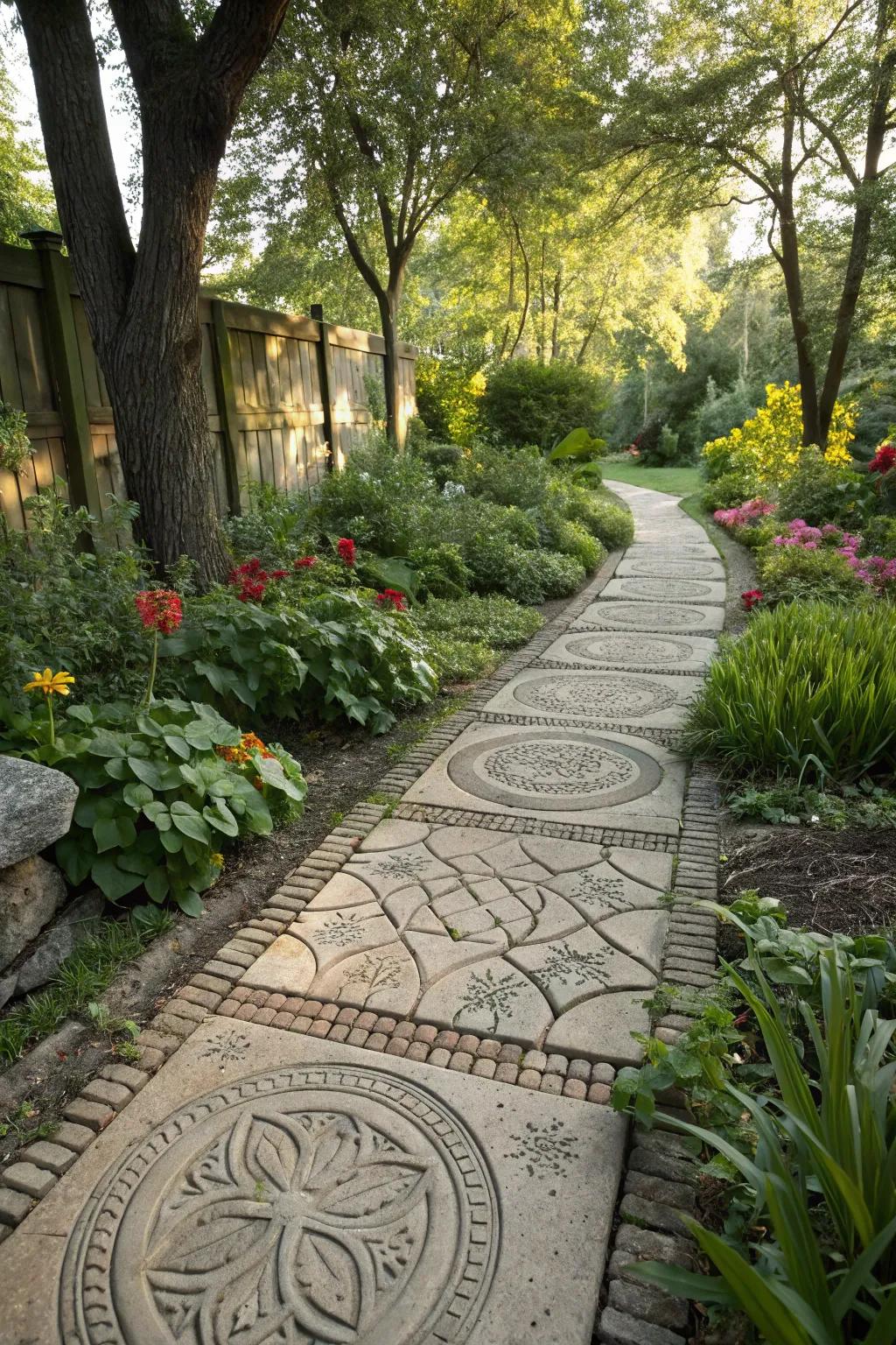Paver patterns add appeal and functionality to garden routes.