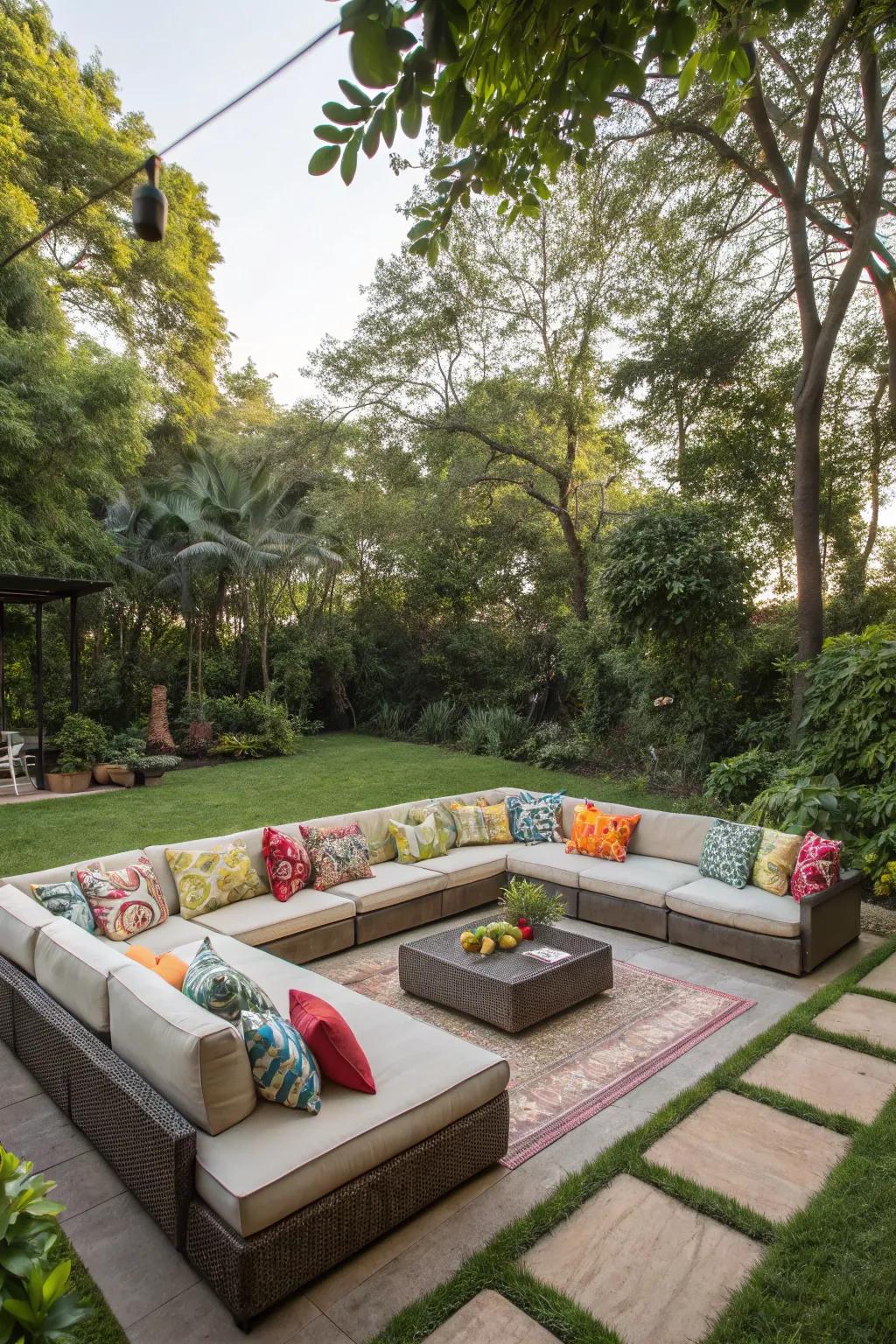A modular couch is ideal for large gatherings.