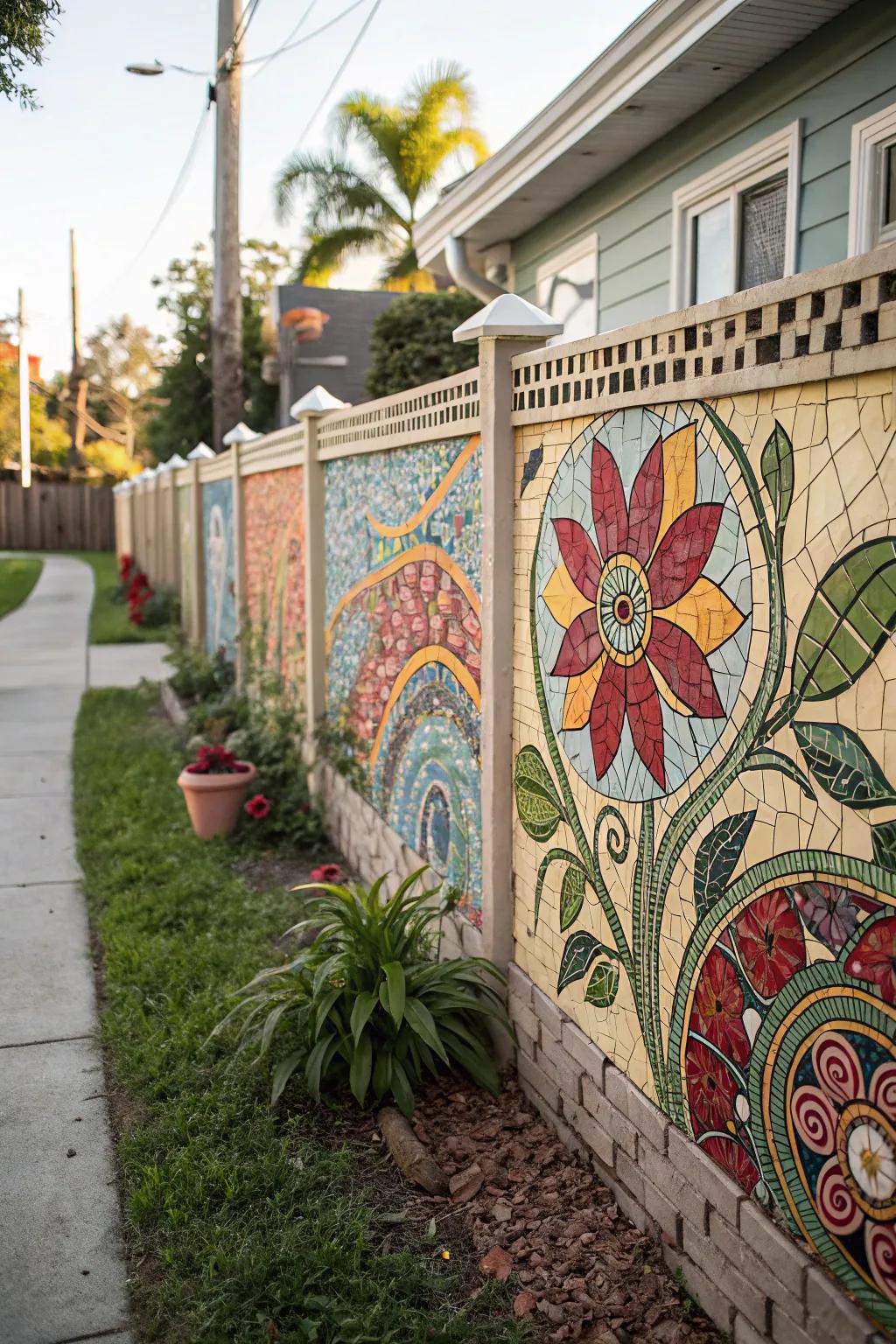 A mosaic wall is a beautiful artistic statement.