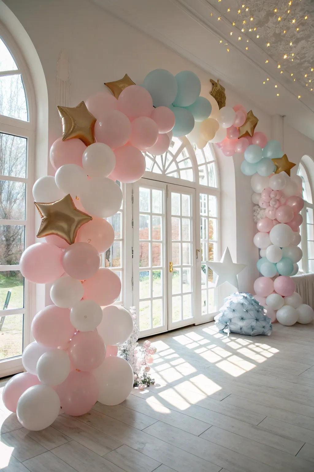 Imaginative balloon themes craft a magical evening atmosphere.