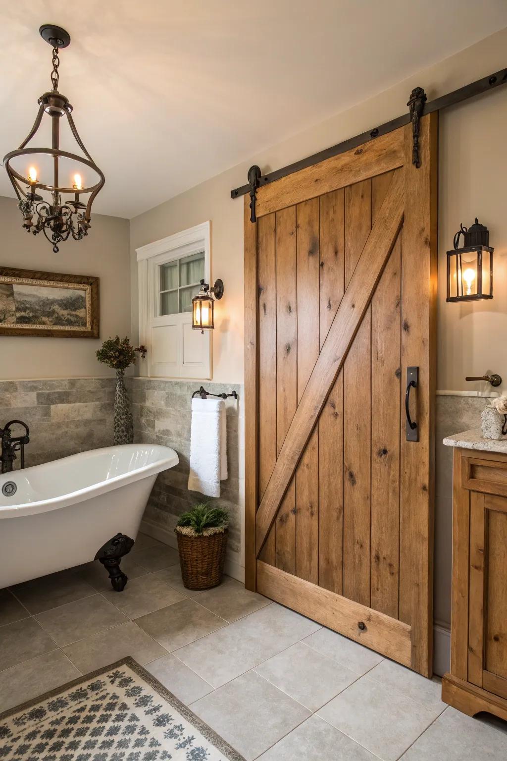 Unprocessed timber finish delivers warmth and countryside allure to any bathroom.