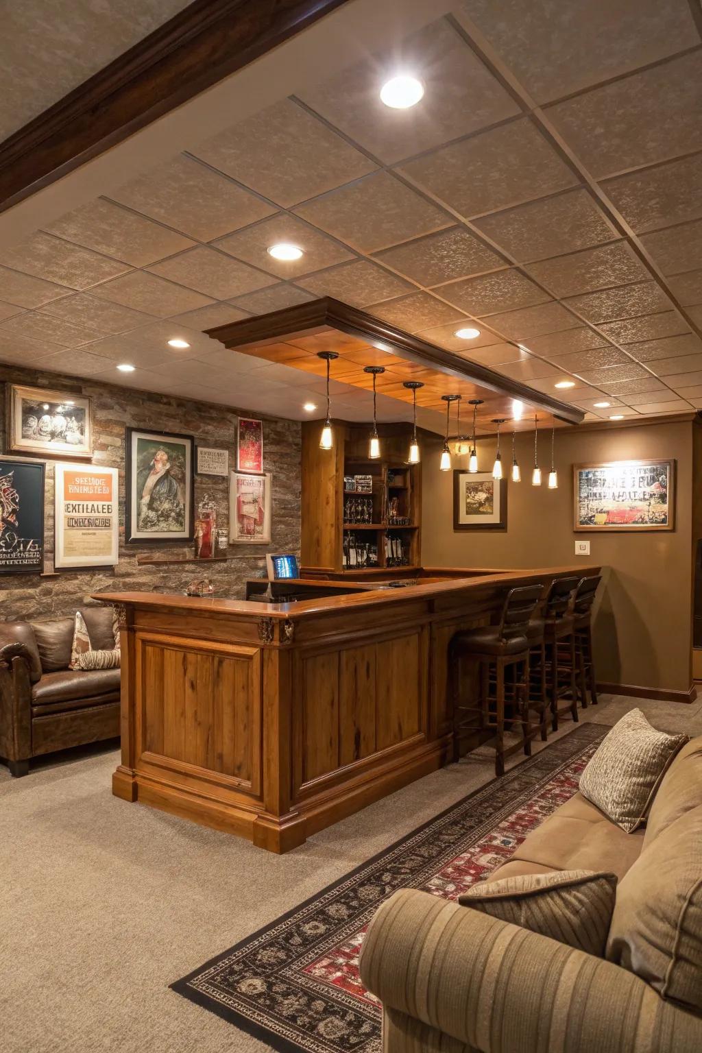 Recessed lights maintain a streamlined and useful appearance.