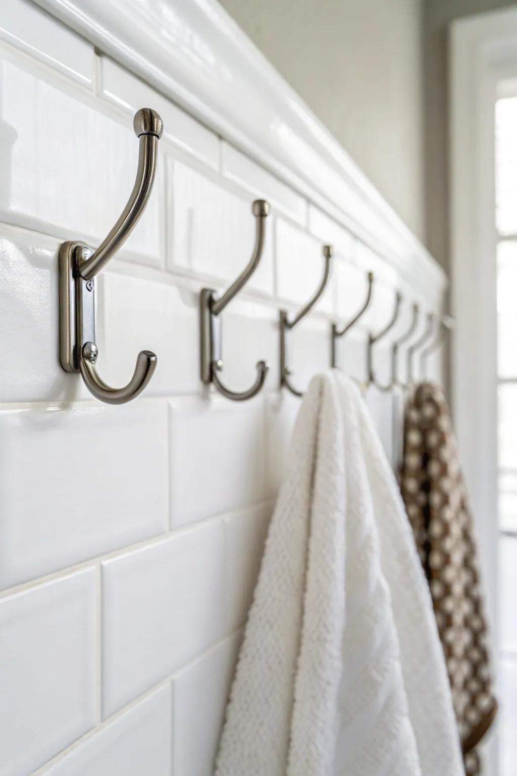 Simple hangers maintain your bathroom's refined and tidy look.