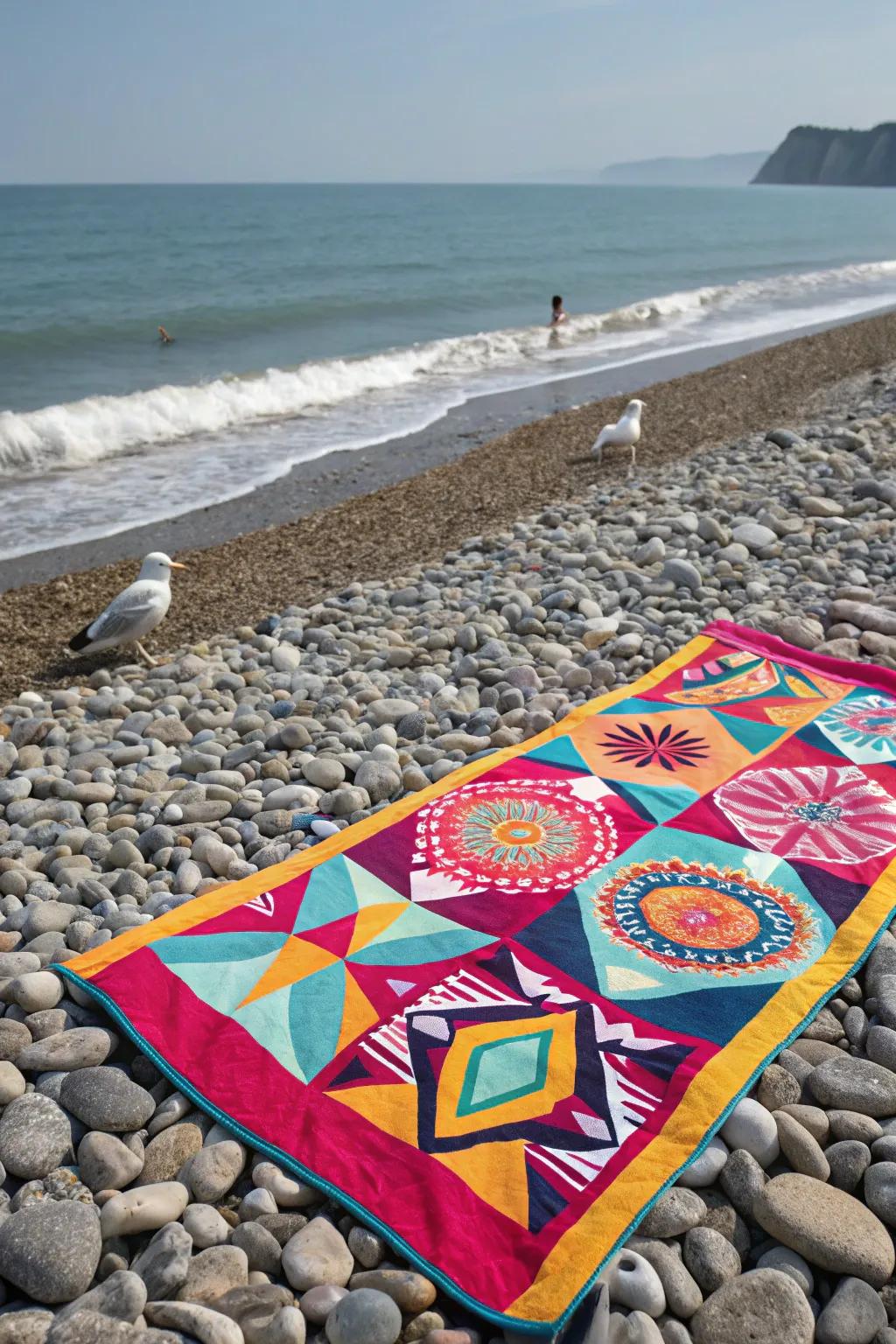 Make a statement with eye-catching geometric pattern towels.