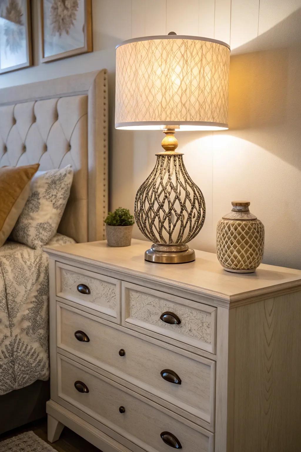Lamps enrich your dresser, providing both light and style.