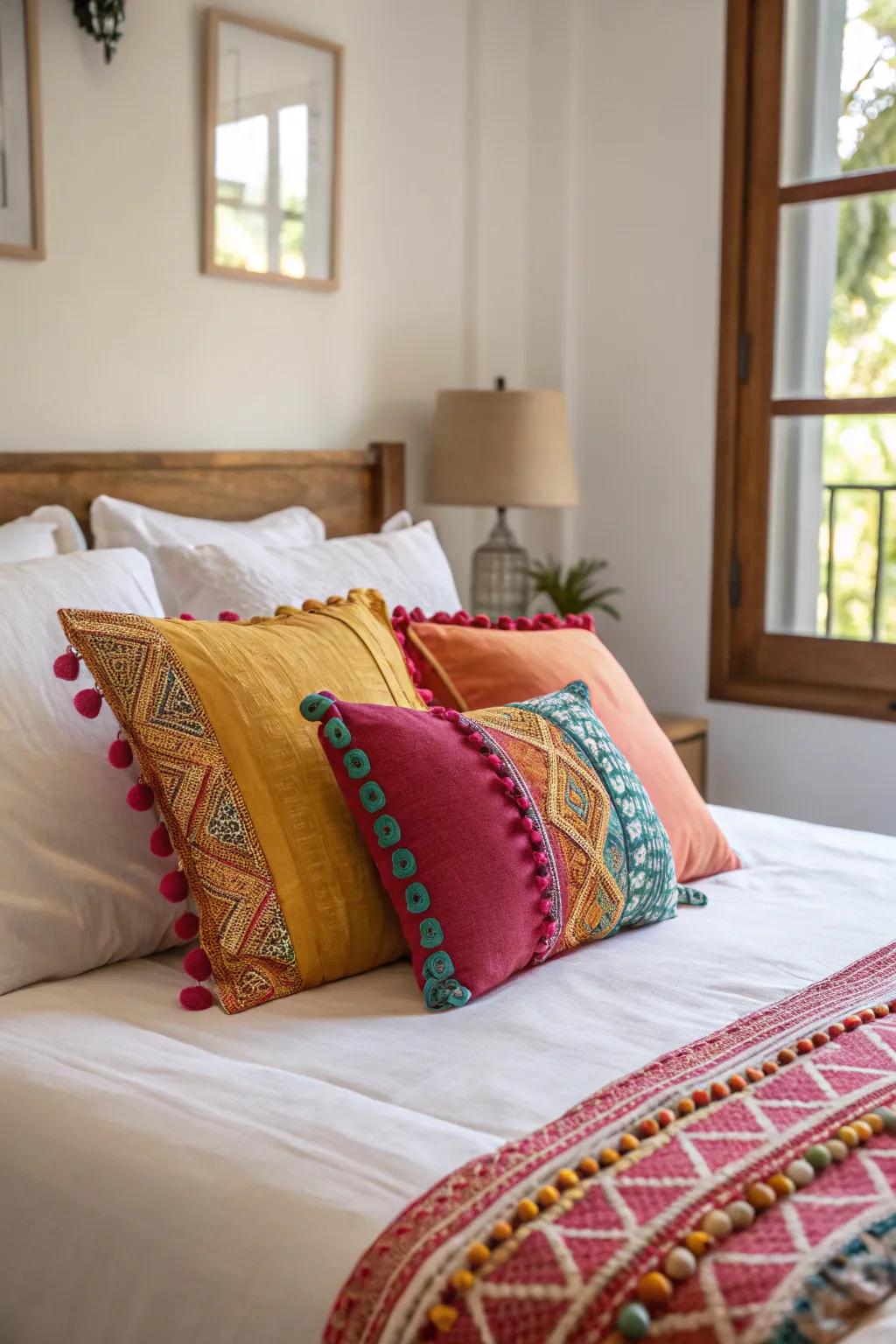 Toss cushions are a simple way to add style to your bedroom.