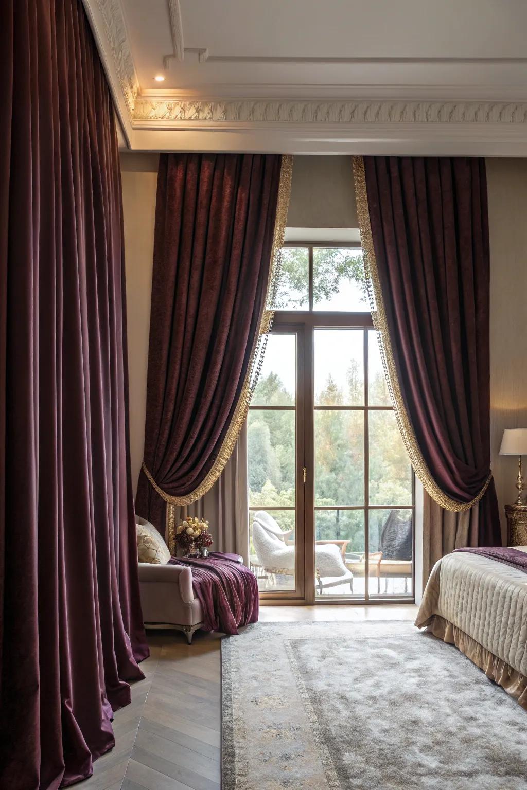 Floor-to-ceiling drapes infuse drama and sophistication into any bedroom.