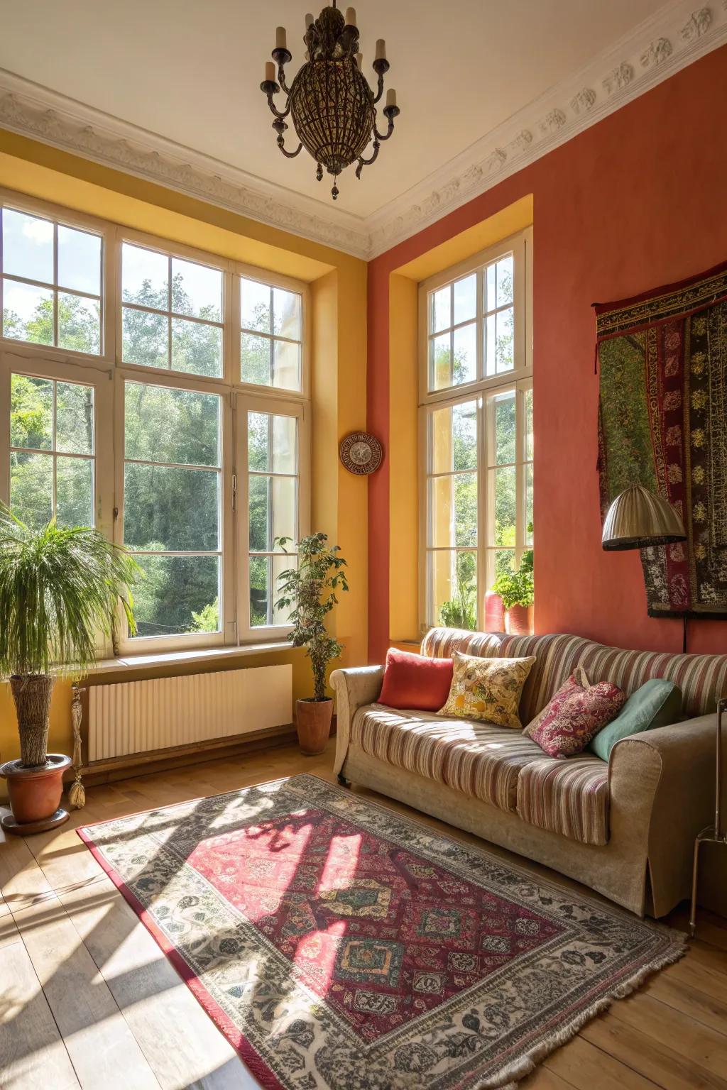 Daylight beautifully alters wall shades