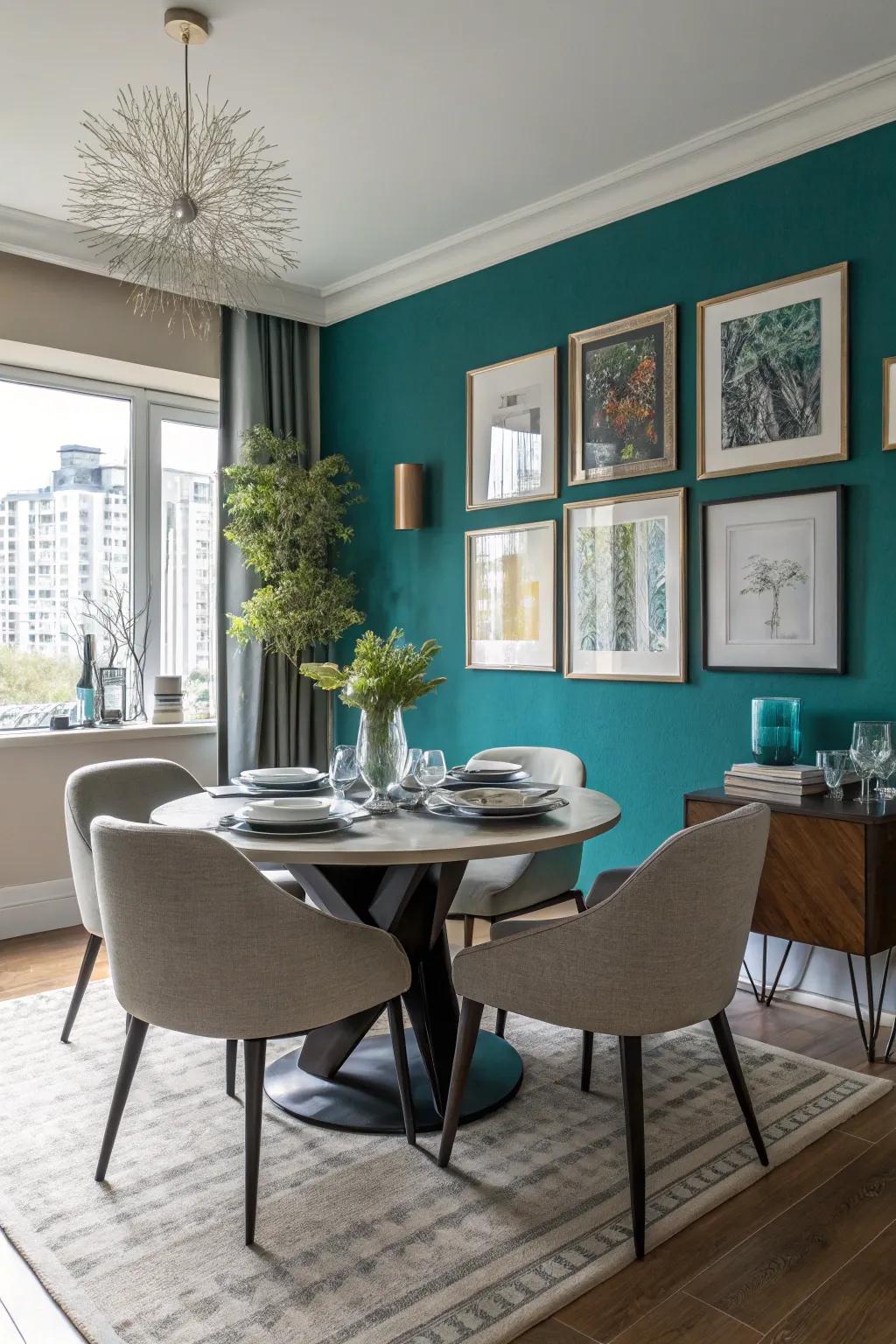 Feature walls contribute drama and intensity to your dining space.