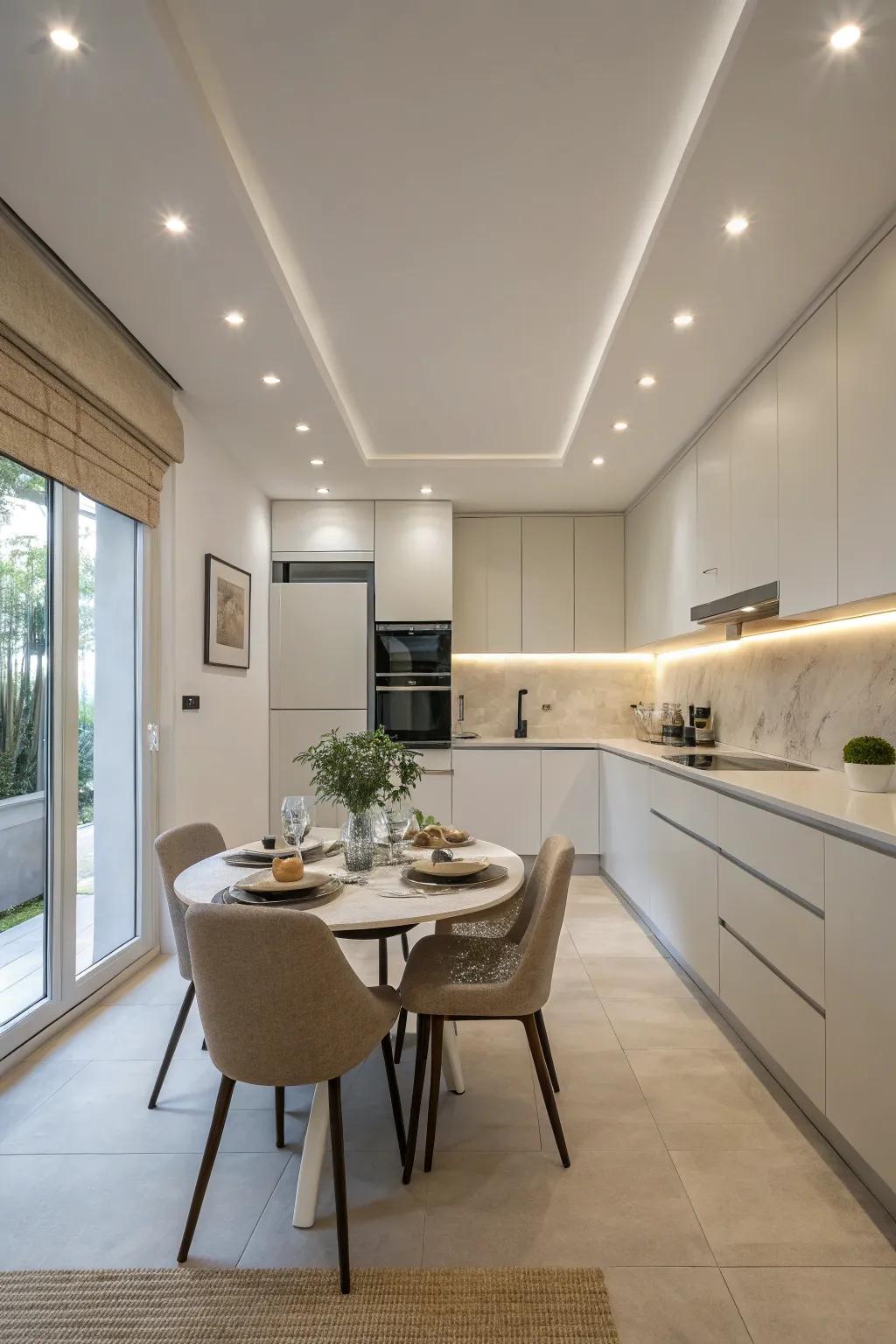 Obtain a minimalist appearance with recessed lighting.