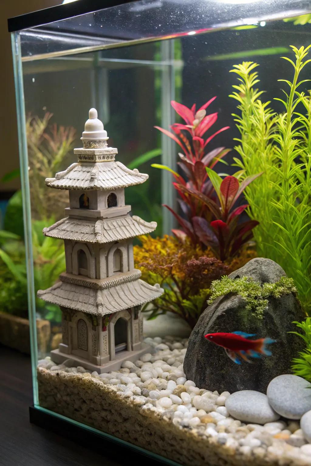 Cultural details contribute a distinctive charm to your aquarium.