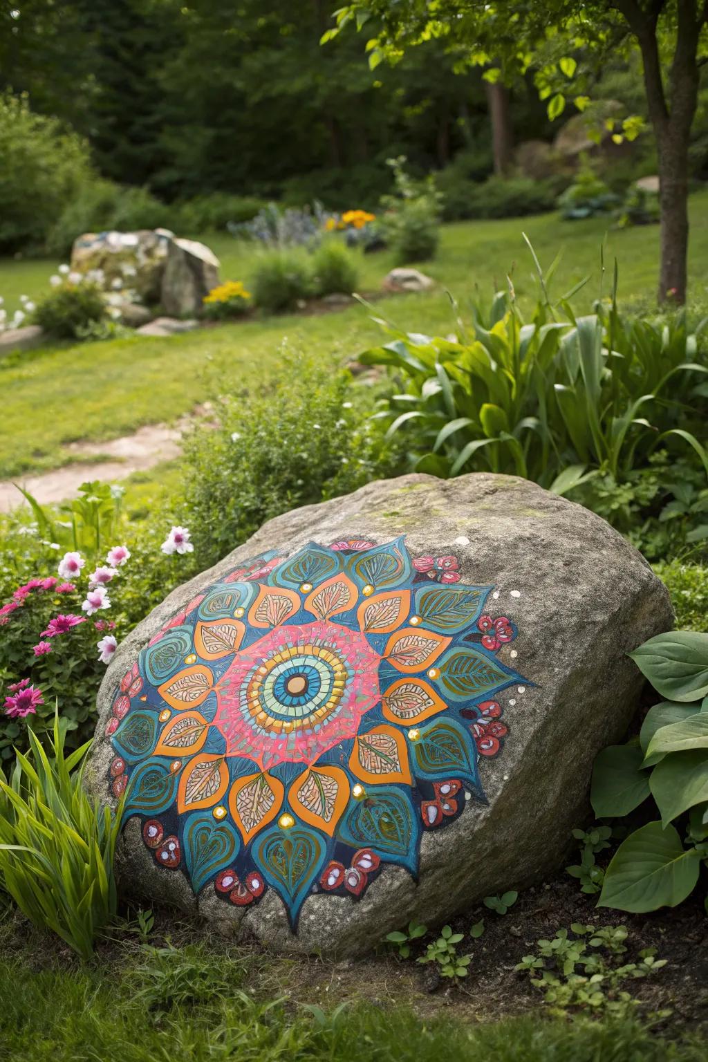 Introduce balance to your environment with stone mandala art.