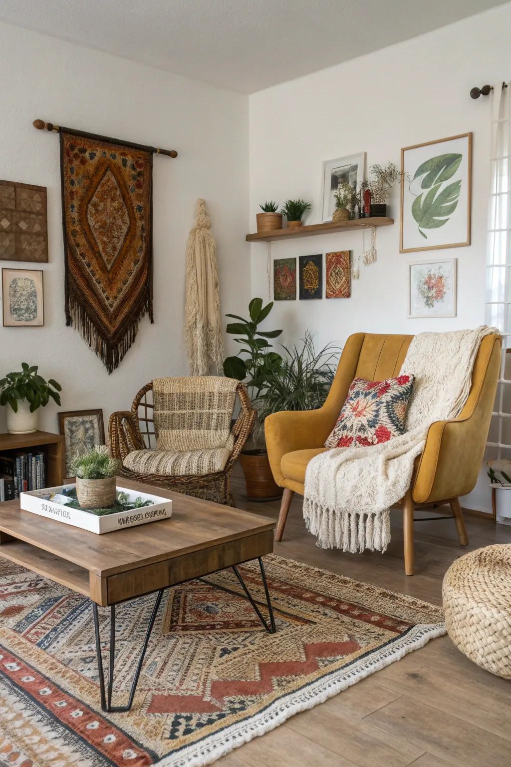 Eclectic furniture makes a room feel full of character and allure.
