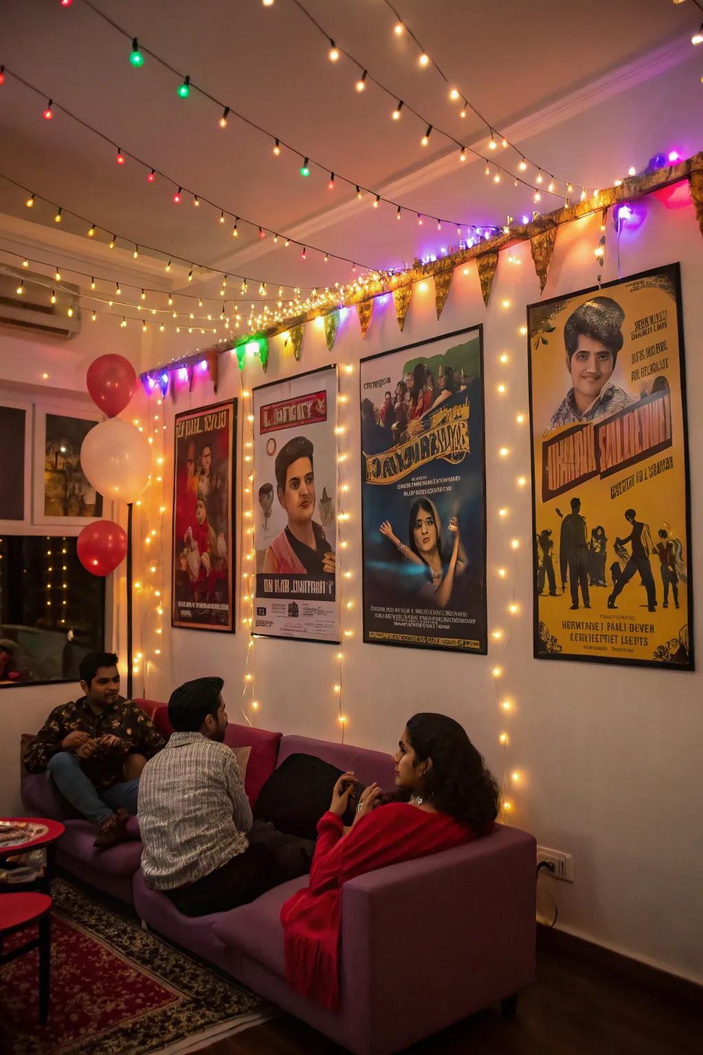 Iconic movie art sets the stage for a cinematic celebration.