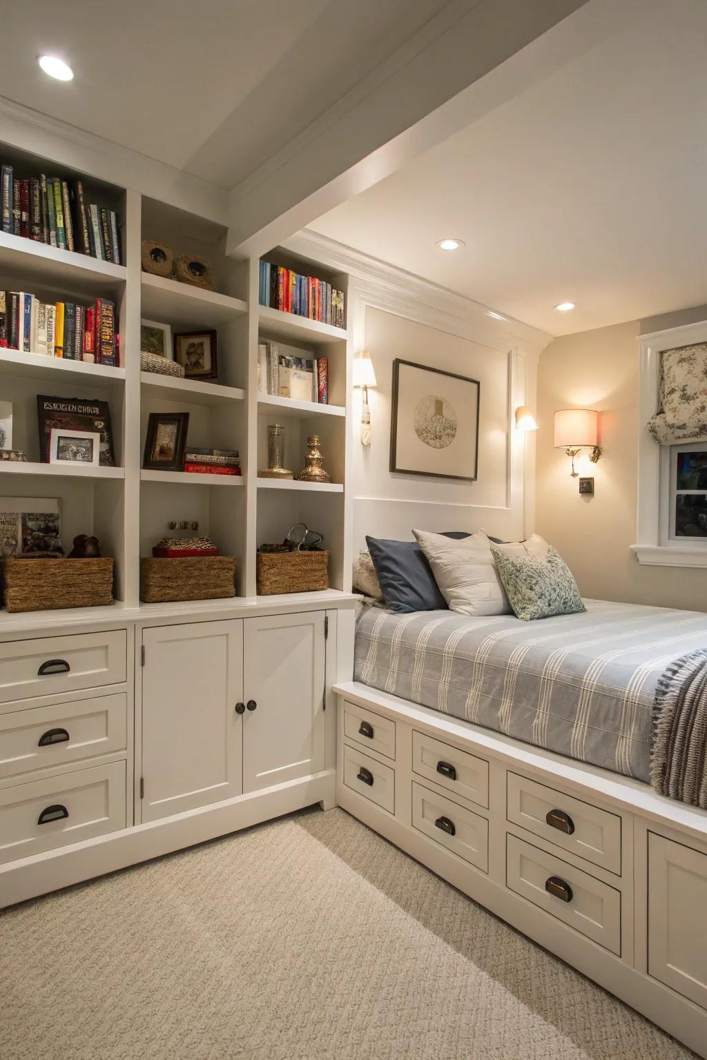 Clever storage keeps your area neat and effective.