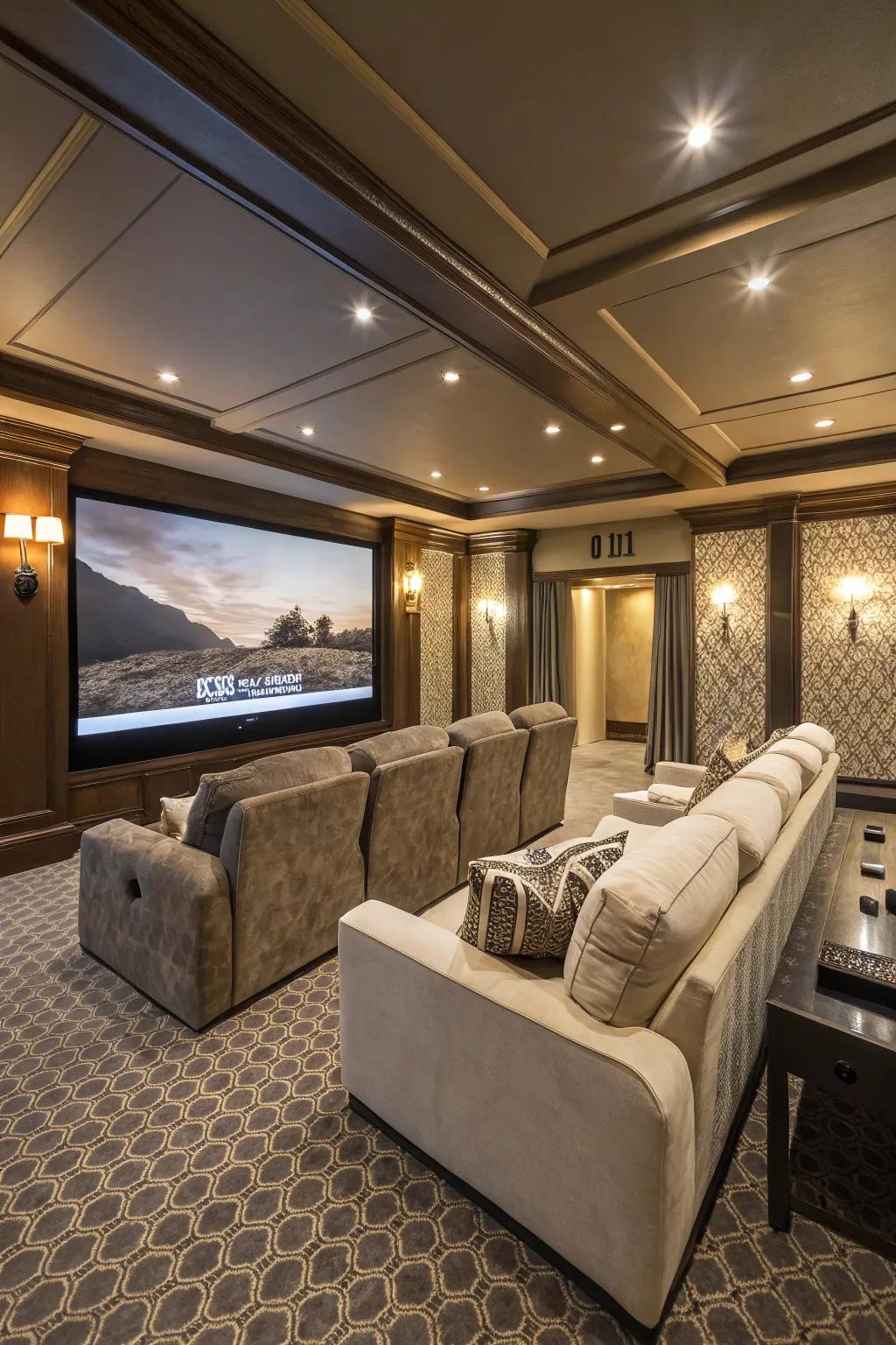 Enjoy a movie experience right at home with a well-equipped bonus room theater.