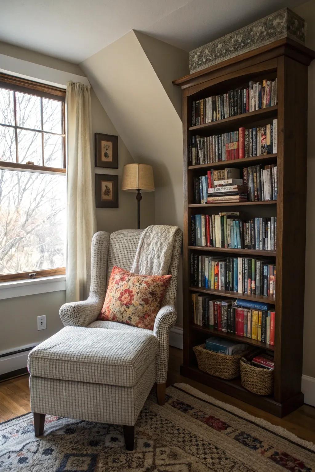 A cozy corner perfect for diving into a good book.