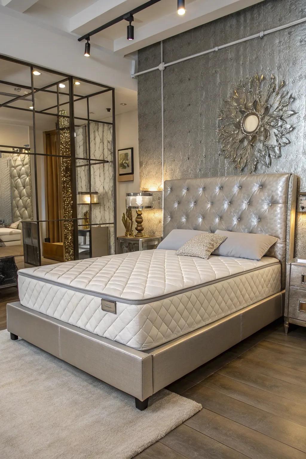 Sleek floor bed design for a modern, elegant look.