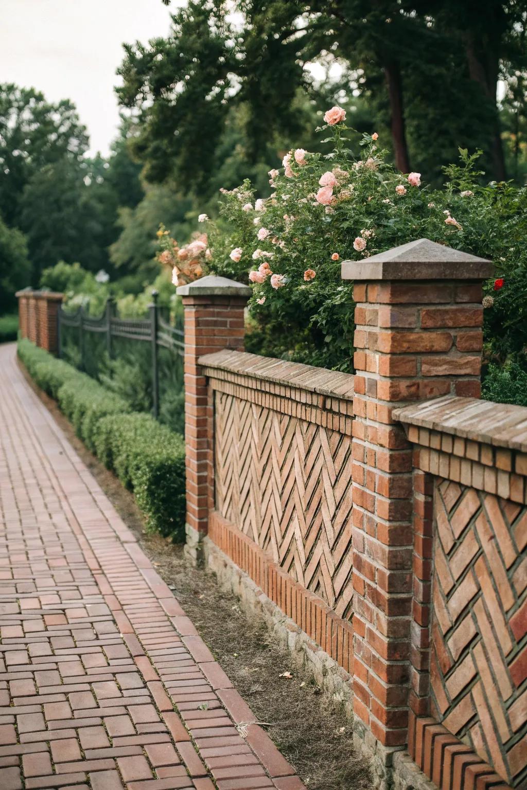Chevron masonry pattern for a hint of classic sophistication.