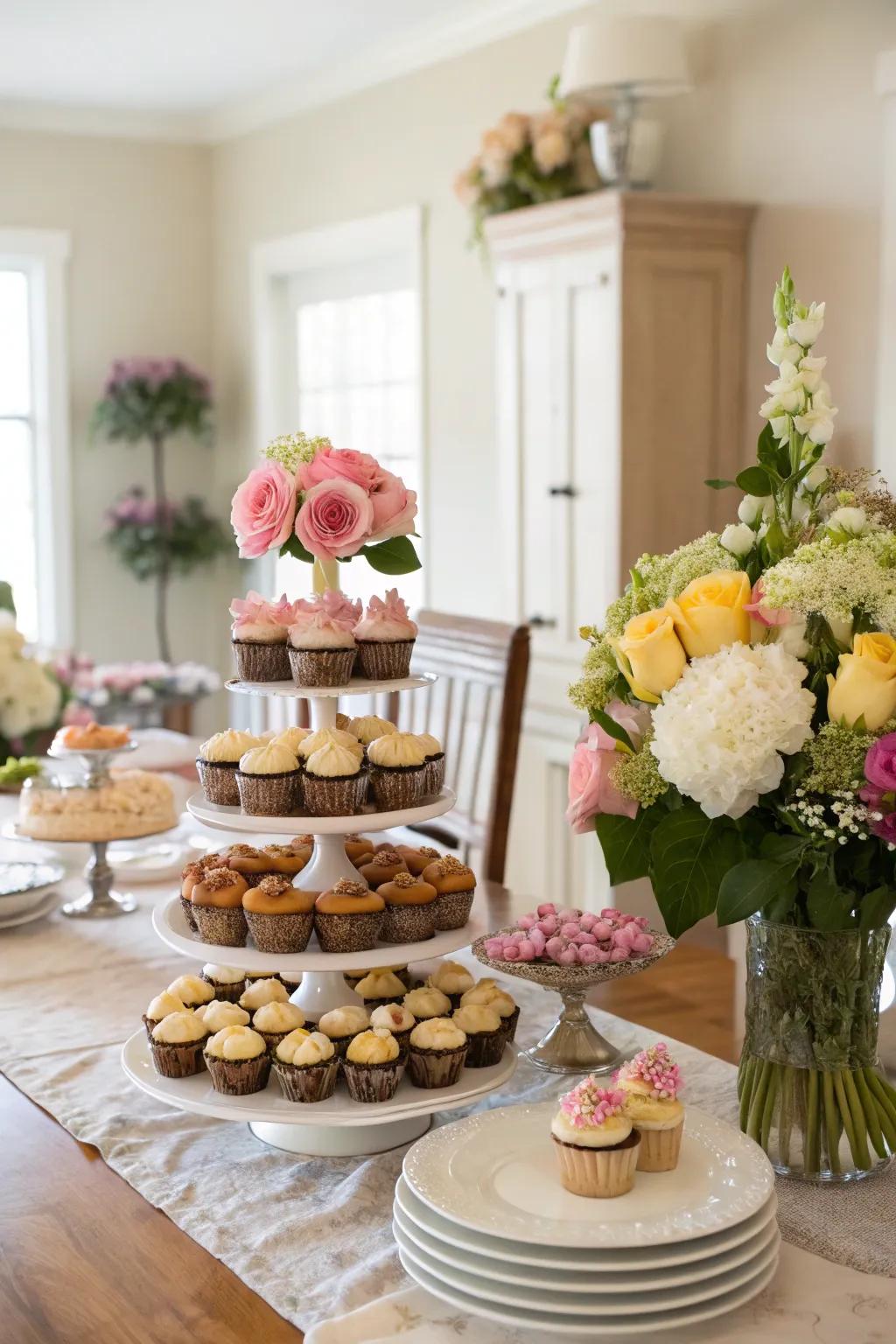 An interesting centerpiece can transform your buffet into a work of art.